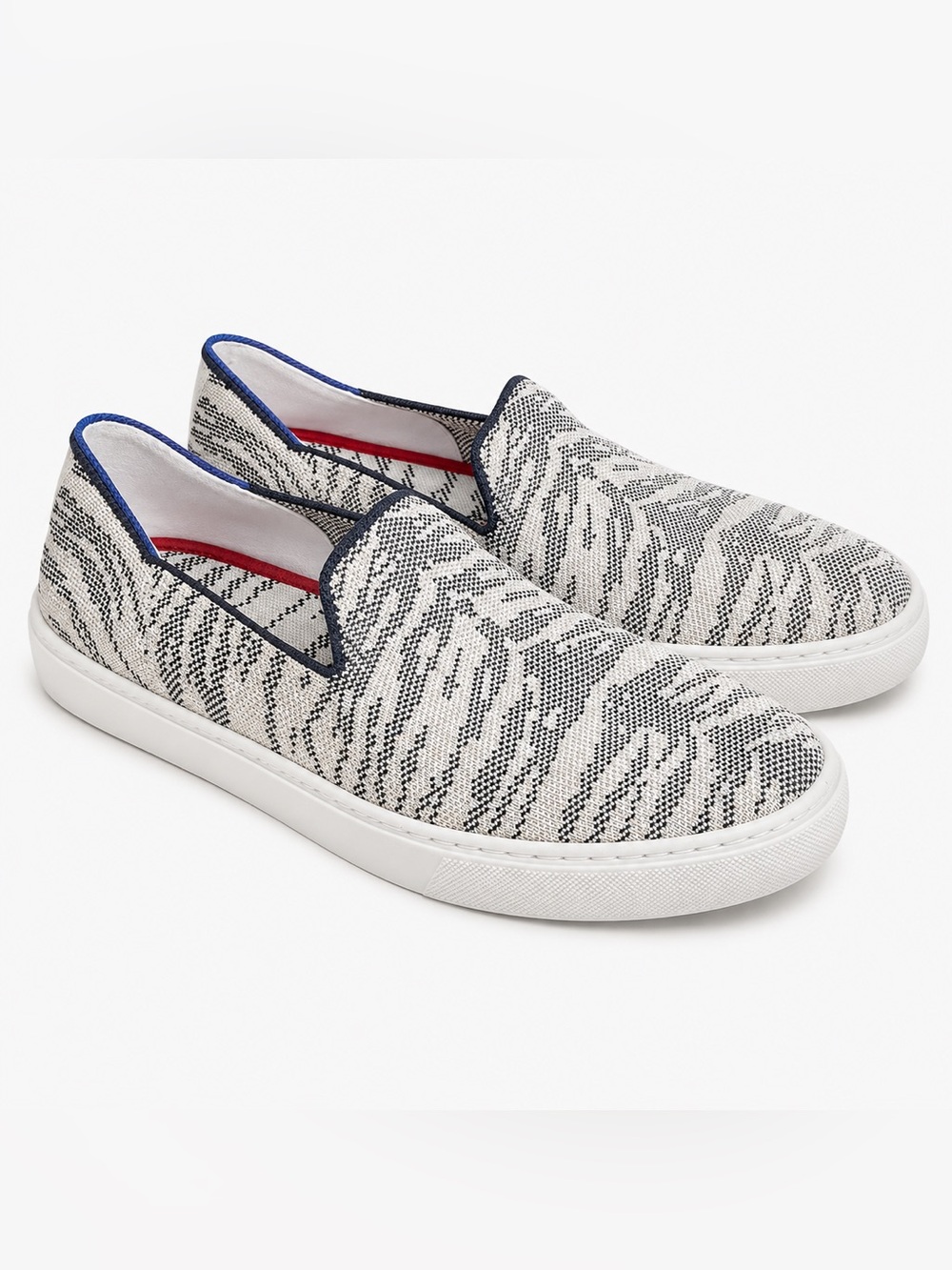 Rothy's Cream and Black Patterned Sneakers